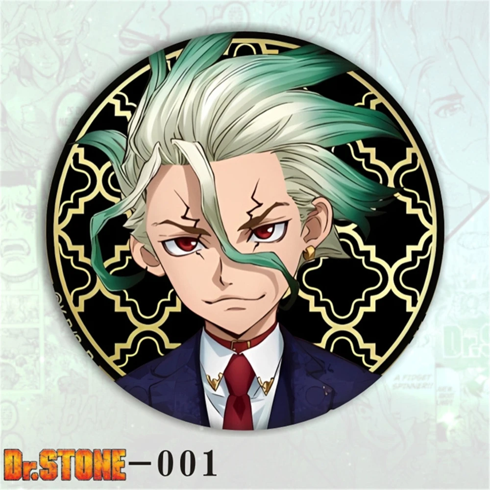 58mm Anime Dr.STONE Ishigami Senkuu Ruri Amber Chrome Suika Asagiri Gen Cosplay COSTUME Badge Pin SPTE Tinplate Brooch﻿ Prop