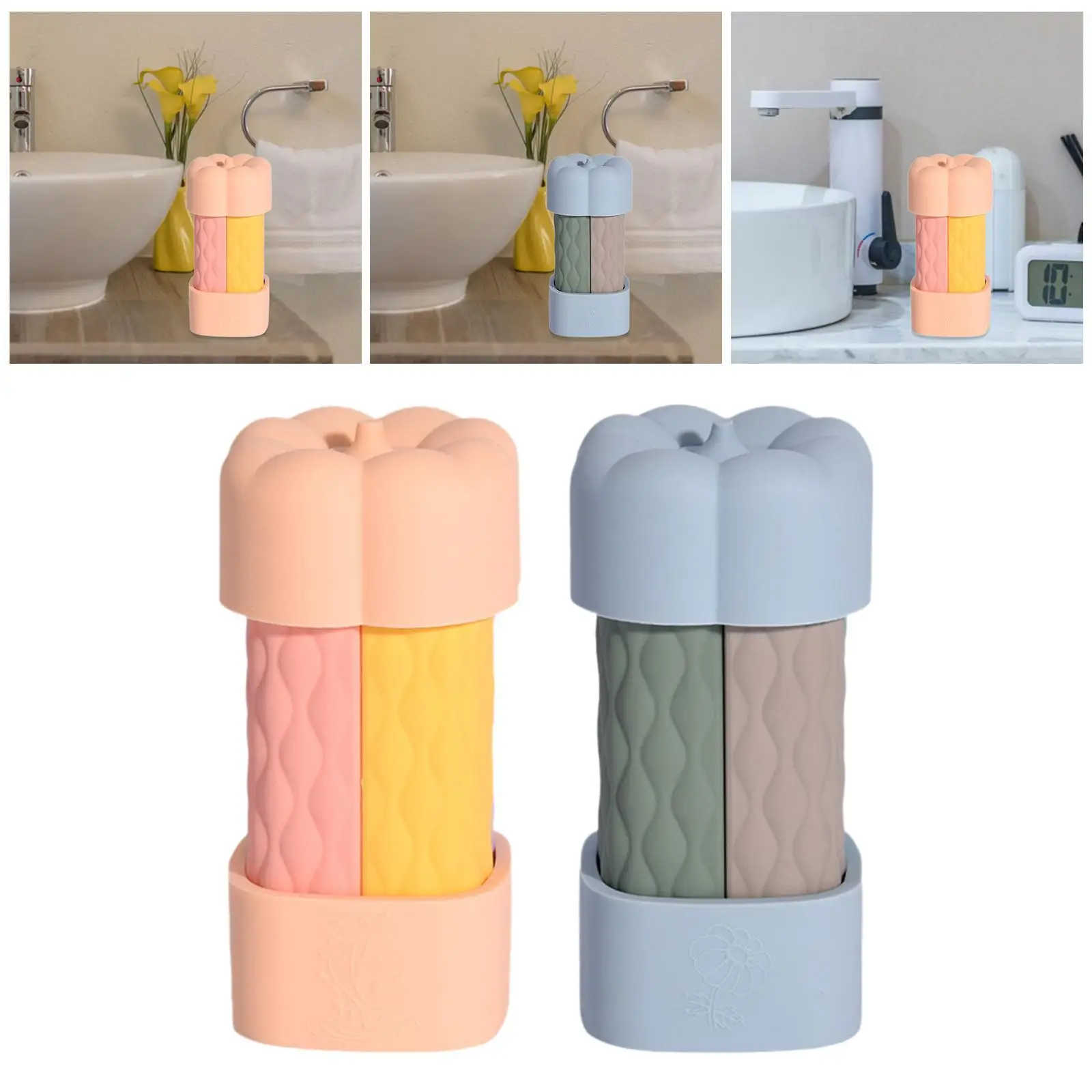 4 Pieces Silicone Traveling Bottles Wear Resistant Reusable Portable Space Saving Travel Size Containers for Cream Conditioner