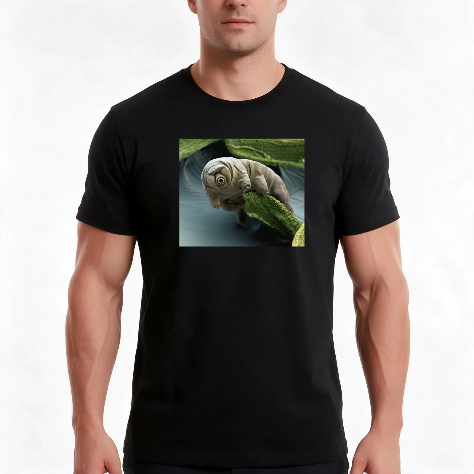 Water Bear or Tardigrade Under the Microscope T-Shirt Summer Casual Cotton Tee Oversized Streetwear Tops Unisex Men Women
