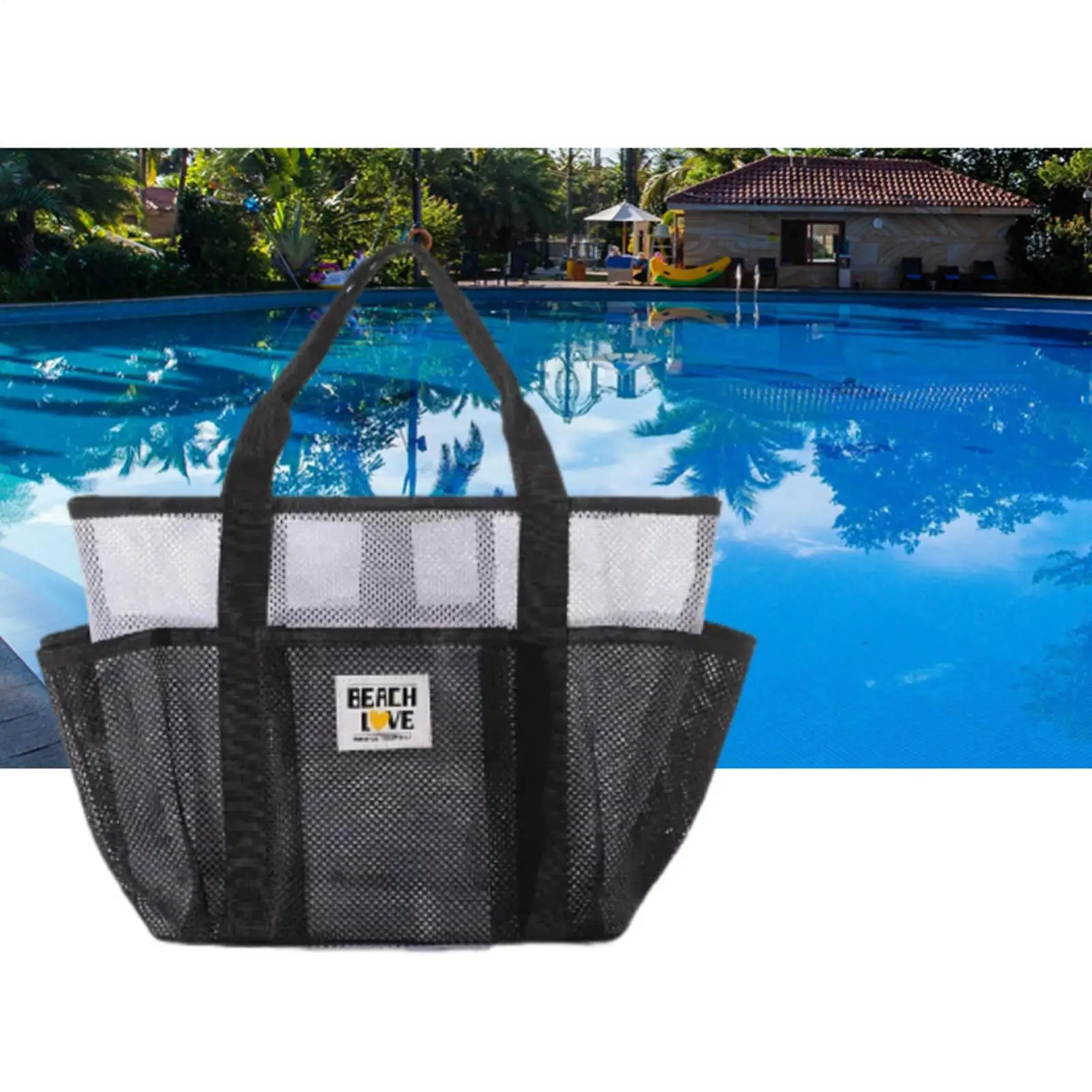 

Сетчатая пляжная сумка, большая пляжная сумка-тоут, легкая сумка-органайзер для песка, пескозащитные карманы для круиза, плавания, отдыха