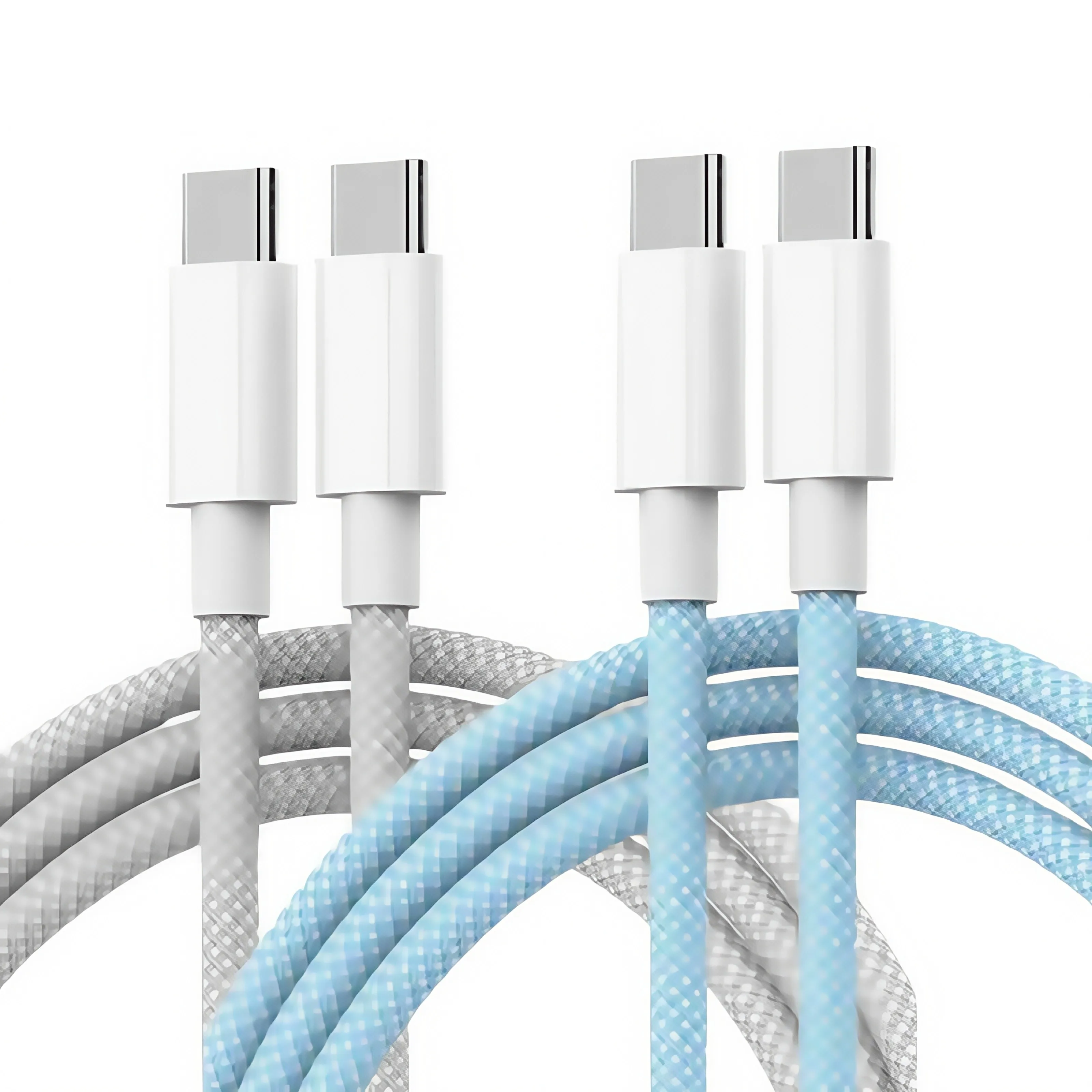 Cable de Color USB-C a tipo C para Apple iPhone 15 16 17 PD 60W carga rápida para Huawei Xiaomi Samsung Cable de tejido tipo C