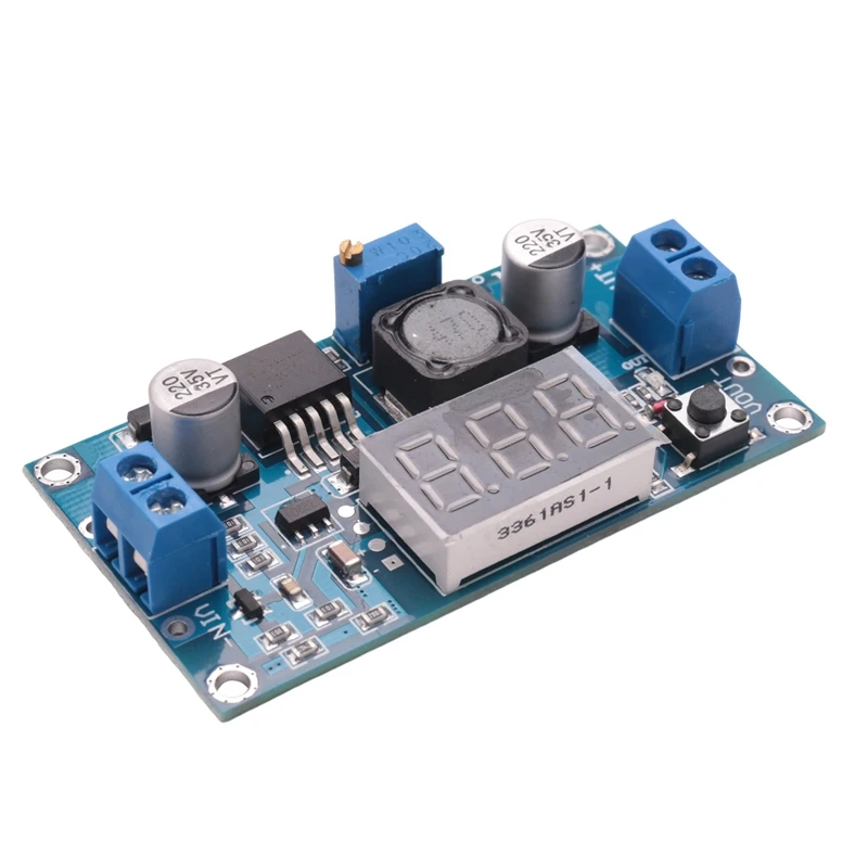 6 Pack Adjustable LM2596S DC-DC Buck Converter Reduced Voltage Regulator Power Module With Digital Voltmeter Display