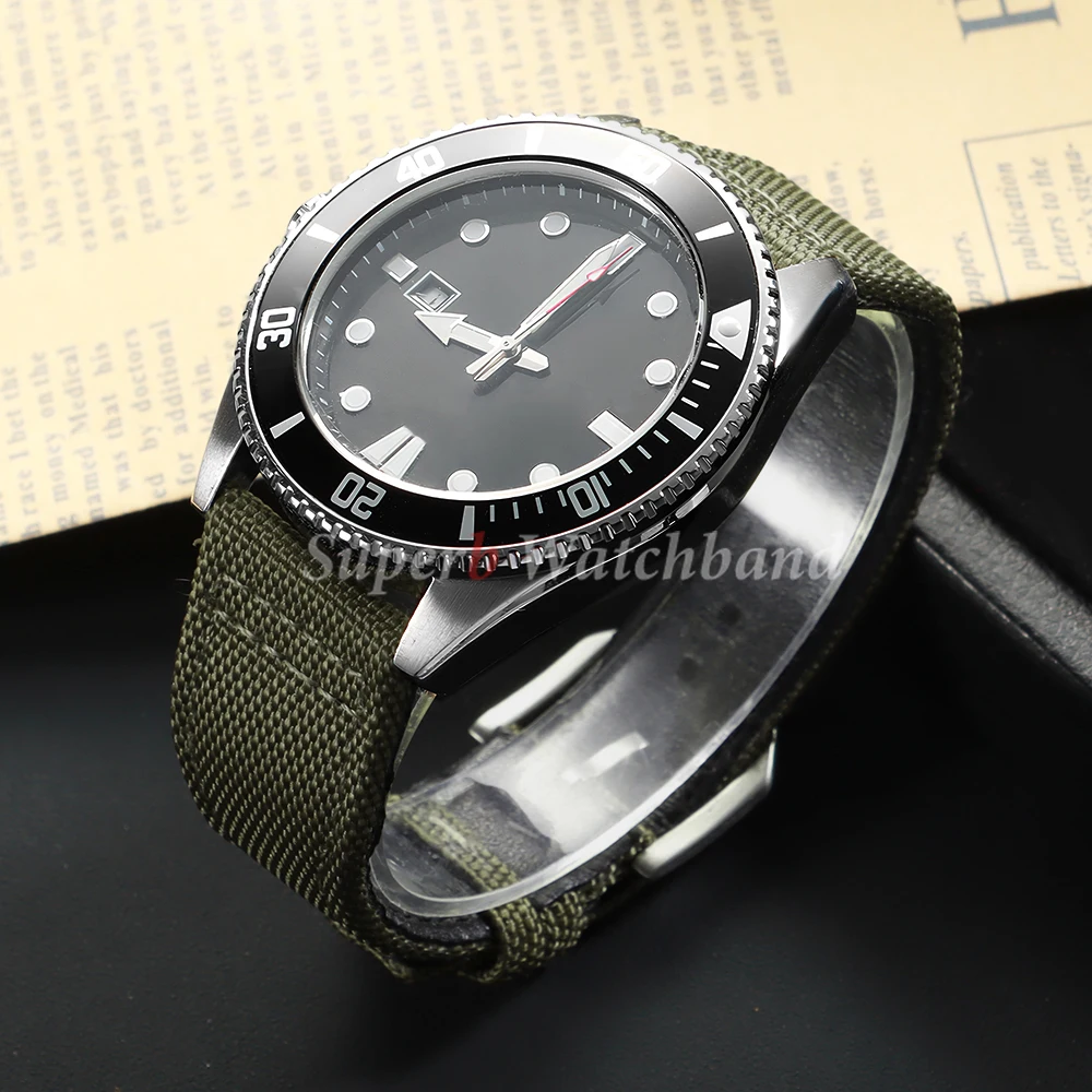 Pasek do zegarka z nylonu i płótna 20mm 21mm 22mm do IWC Pilot, wodoodporny męski sportowy zielony pasek zamienny bransoleta do zegarka