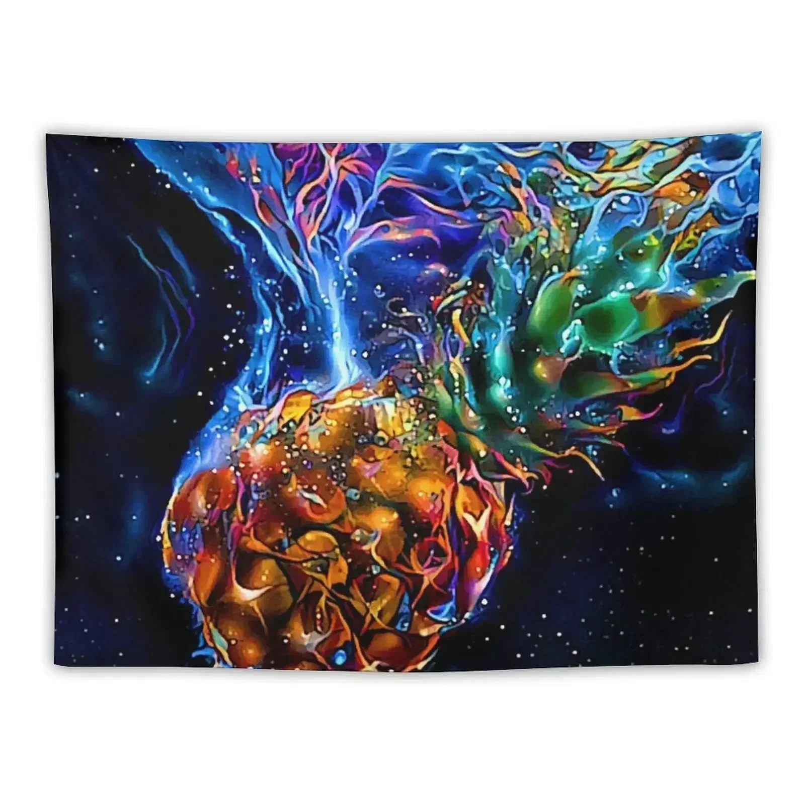 

Pineapple - A Splash Into The Celestial Tapestry Tapete For The Wall Decoration For Bedroom Tapestry