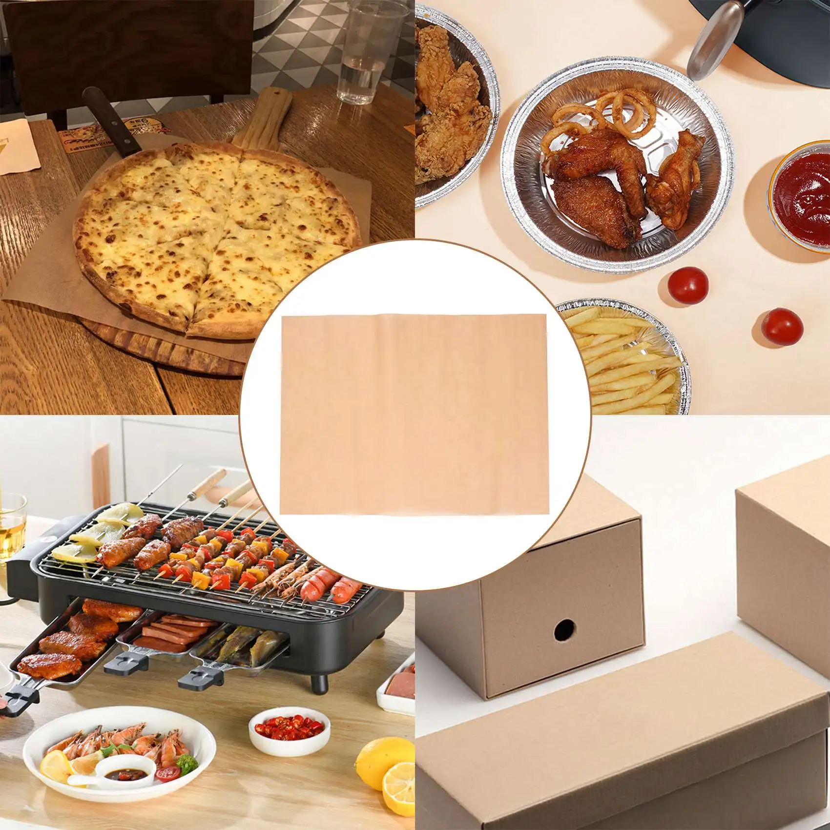 

AED2-100Pcs Unbleached Parchment Paper, Precut Baking Liners Sheets Paper,12 X 16 Inch, Non-Stick, Water Proof, Oil Proof, Heat