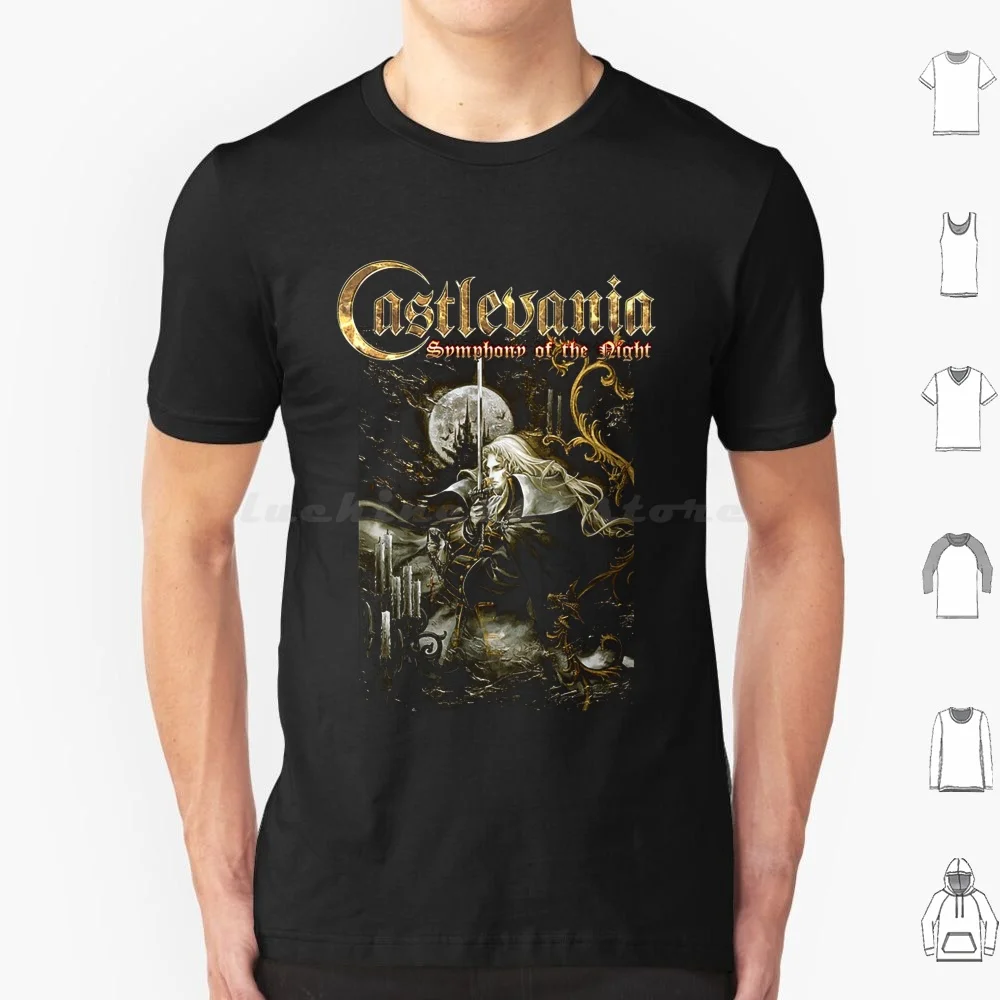 Castlevania-Symphony Of The Night T Shirt Big Size 100% Cotton Tags Castlevania Dracula Alucard 1997 Games Retro Vintage Ps1