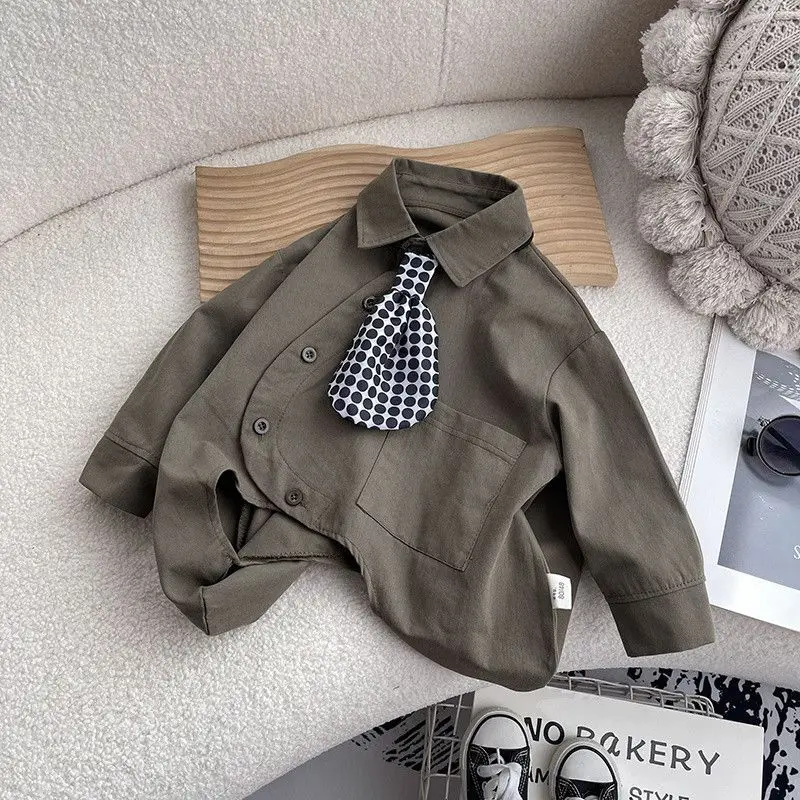 

Хлопковые рубашки с длинными рукавами для мальчиков, детская одежда, детские длинные рубашки, весенне-осенние топы для мальчиков от 2 до 7 лет