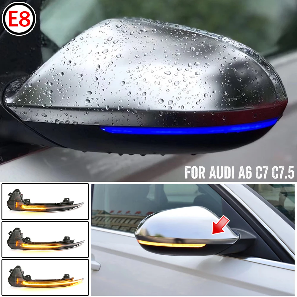 Error Free For Au-di A6 C7 4G S6 Car LED Dynamic Turn Signal Light Rearview Side Mirror Light Indicator Blinker view 5