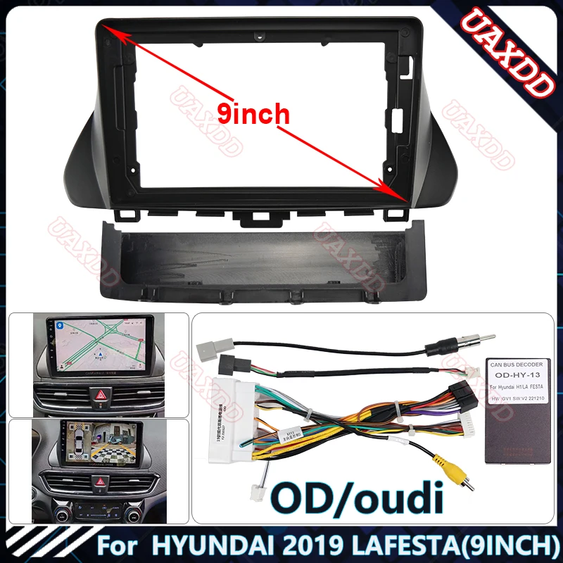 For HYUNDAI 2019 LAFESTA 9INCH Car Radio Android Stereo audio screen multimedia video player navigation cables Harness frame