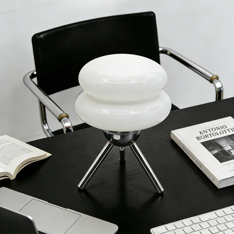 

Korean Bauhaus Mid-Century Table Lamp Kids Girls Ins Style High-End Minimalist Ambient Light for Living Room Study Bedroom