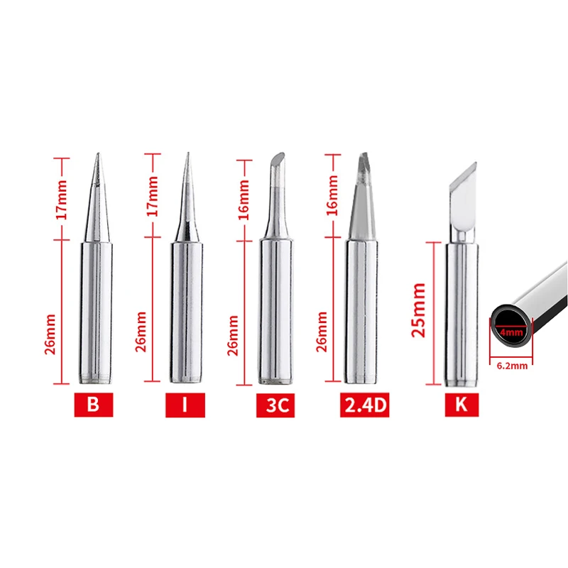 5PCS, 900M Series Soldering Iron Tip Set, Very Suitable for Industrial Grade Soldering, Electronic Product Repair Accessories