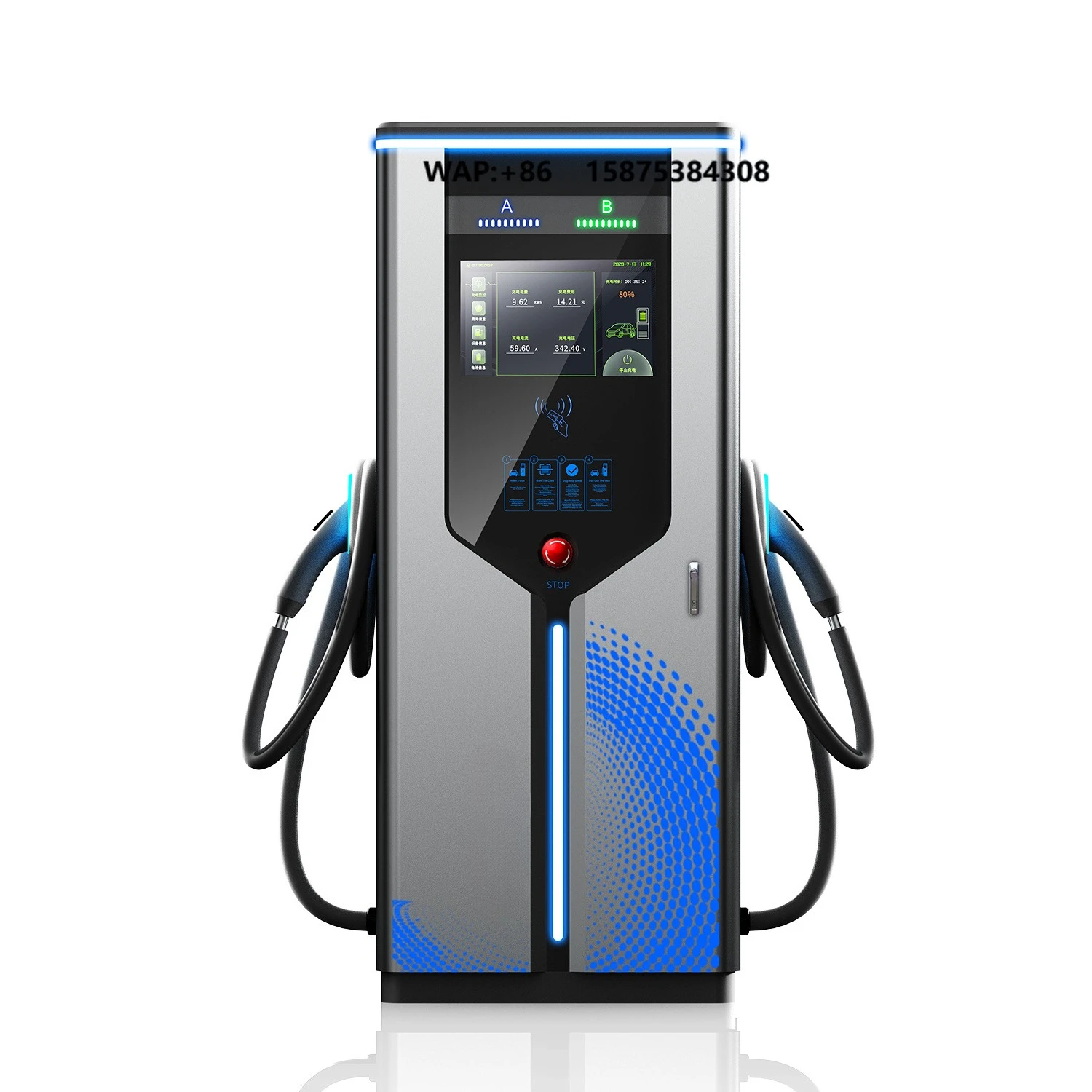 Commercial 60-180kw Fixed Installation Public EV Charger Electric Vehicle DC Fast Charger with Floor-Mounted Charging Station