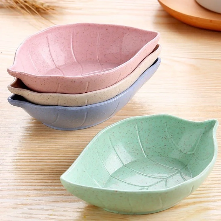 Kitchen Leaf Plastic Seasoning Dish Food Grade Plastic Small Plates Creative Candy Chocolate Snack Plates Kitchen Accessories
