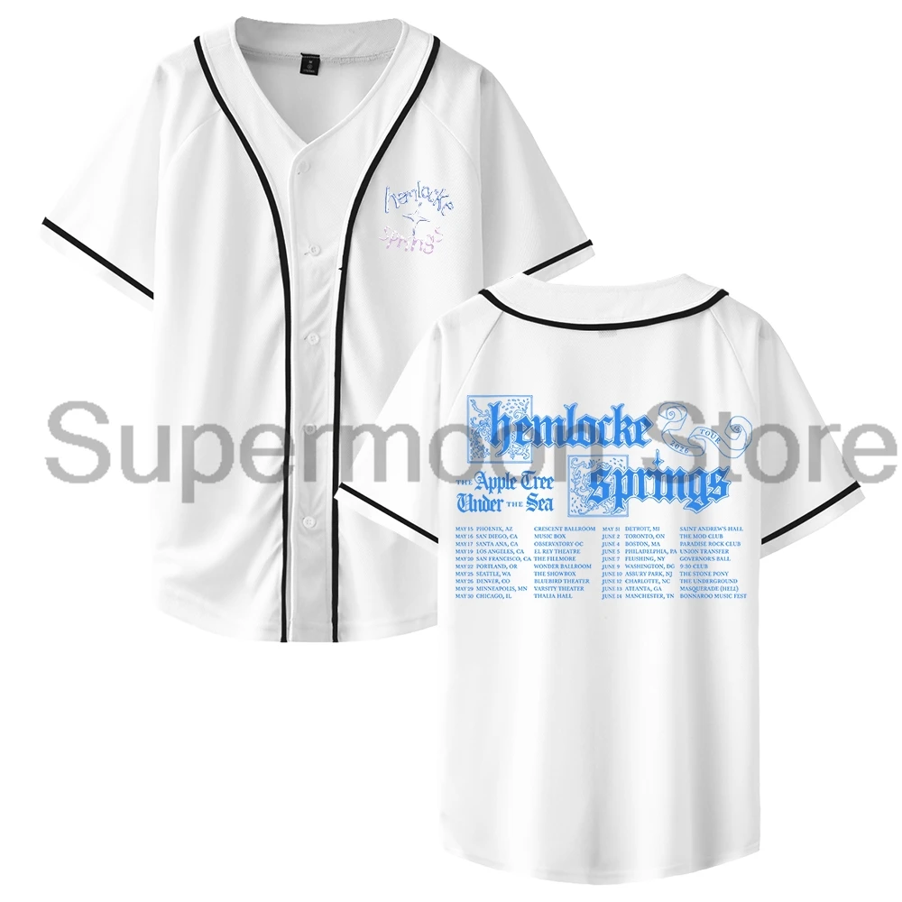 Hemlocke Springs The Apple Tree Under The Sea Tour 2026 Baseball Jersey Short Sleeve Button-up Shirts Men Women Streetwear Tops