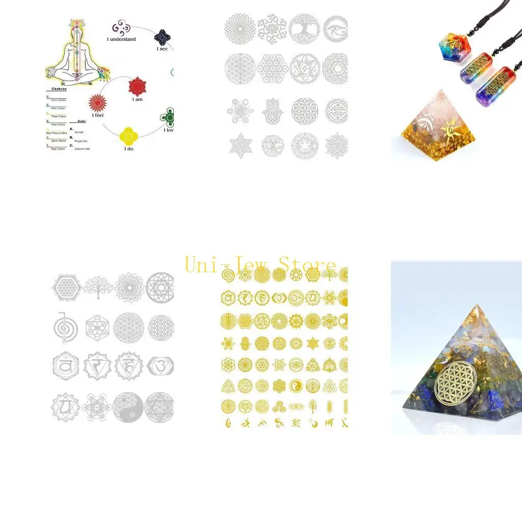 40GB Orgonite Stickers Flower Invitation Orgonite Sticker Adhesive Resin DIY Mold