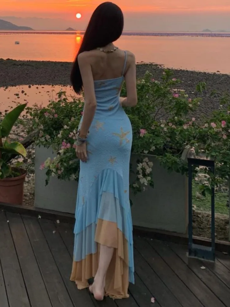 One Piece Summer Cover Ups Women Swimsuit Sleeveless Robes Bathing Suit New Beach Holiday Solid Irregular Maxi Dresses Cover-Up