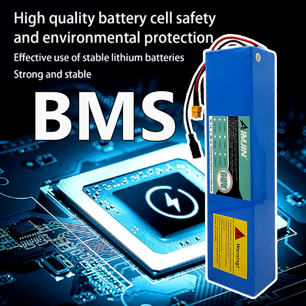 Batterie Lithium-ion 60V 16S2P 18650, 67.2V, 6800mAh, Pour Scooter Électrique, Avec Prise Et Chargeur BMS 1000W BMS XT60/T