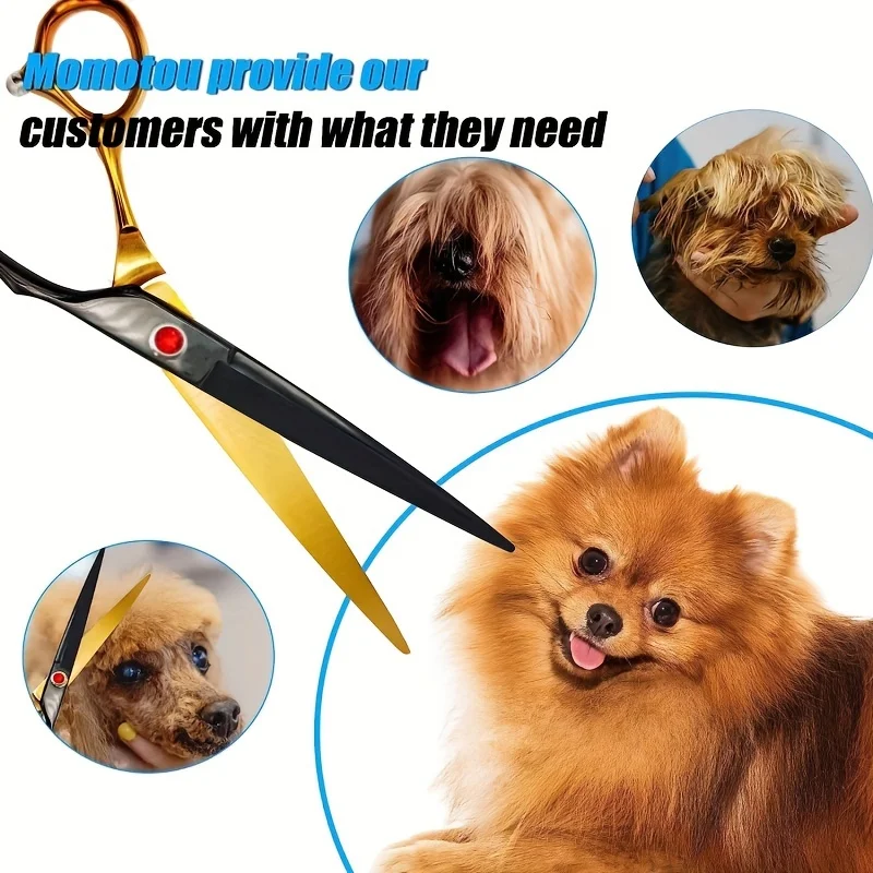Curved Dog Grooming Scissors , Professional Pet Curved Scissors Dog Scissors Cat Curved Scissors