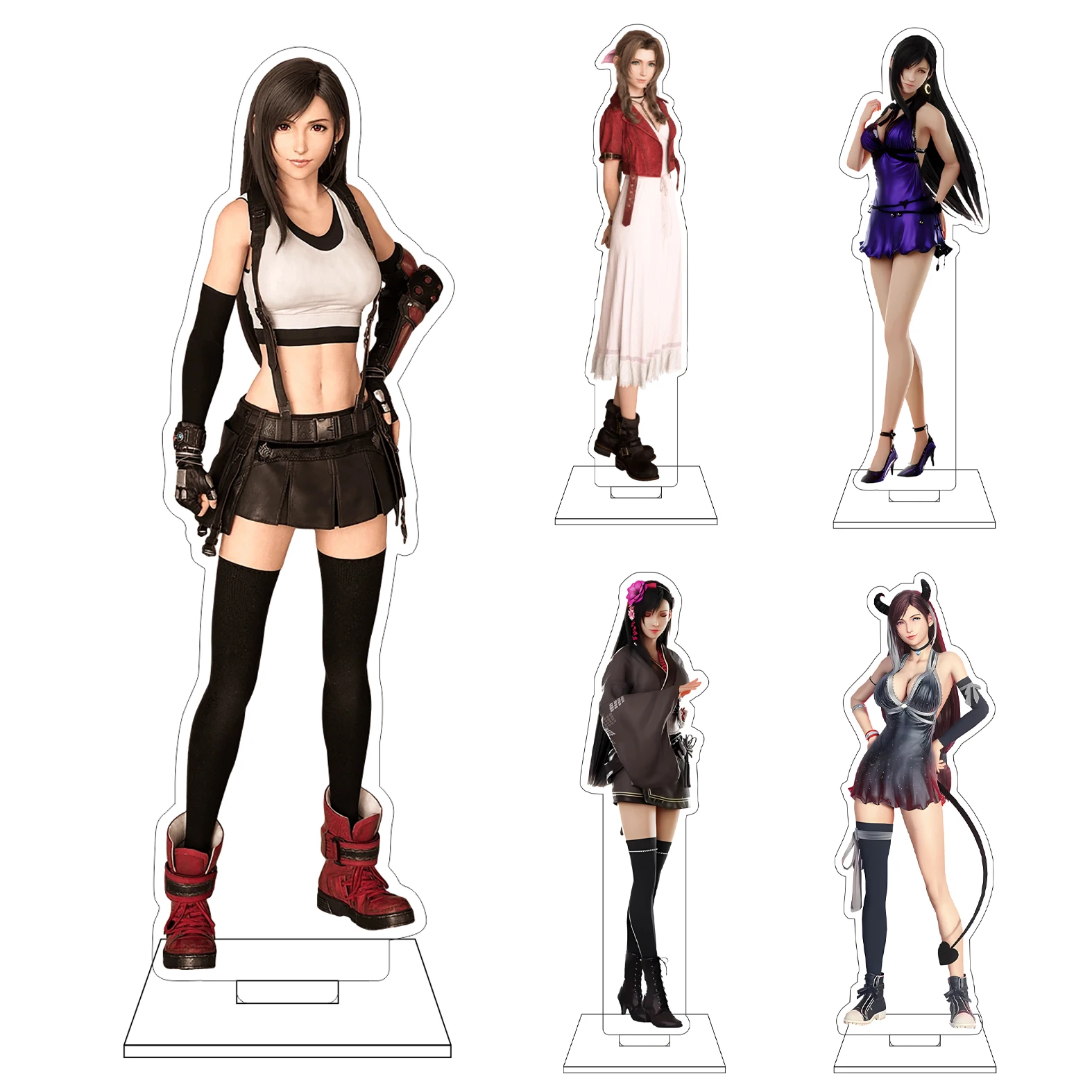 16CM Anime Fantasy Cosplay Acrylic Figure Stand Plate Yuna Aerith Gainsborough Tifa Lockhart Ornaments Gifts
