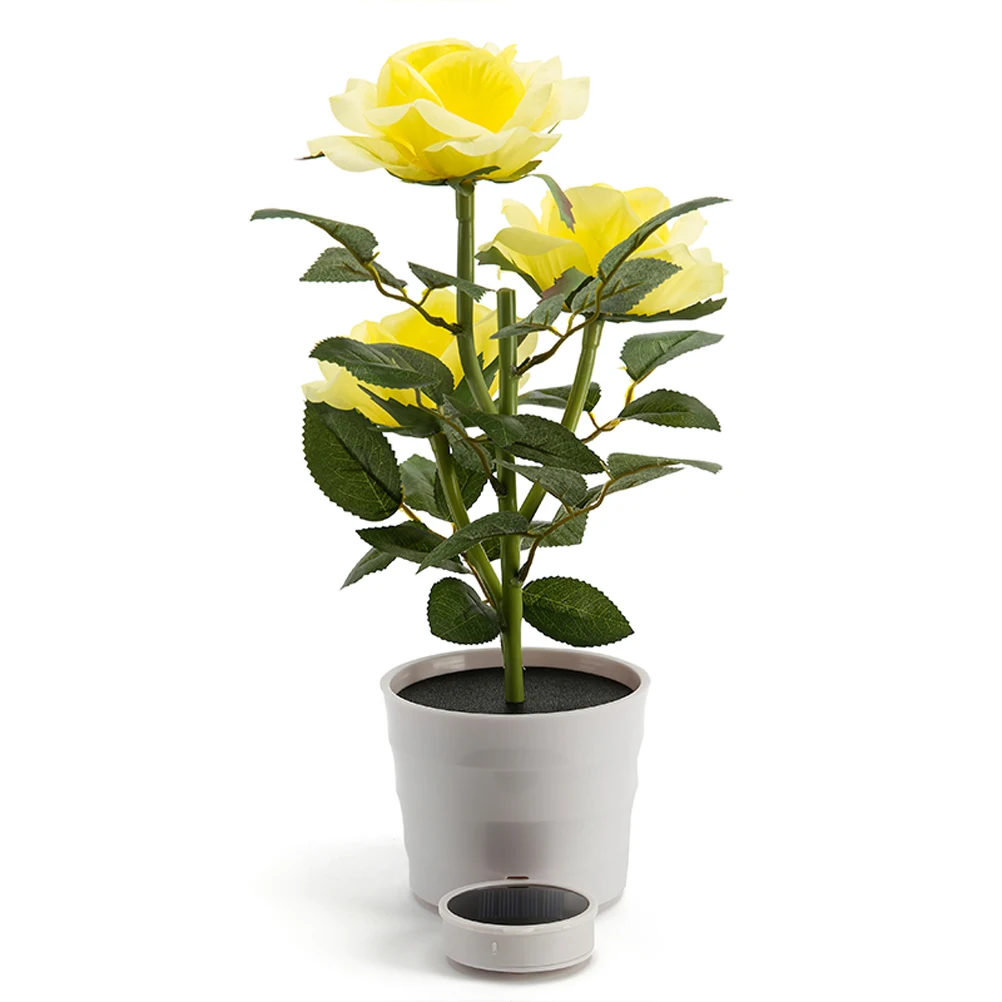 

Solar Flowers Plants Artificial Roses Powered Lights Night Led Sports