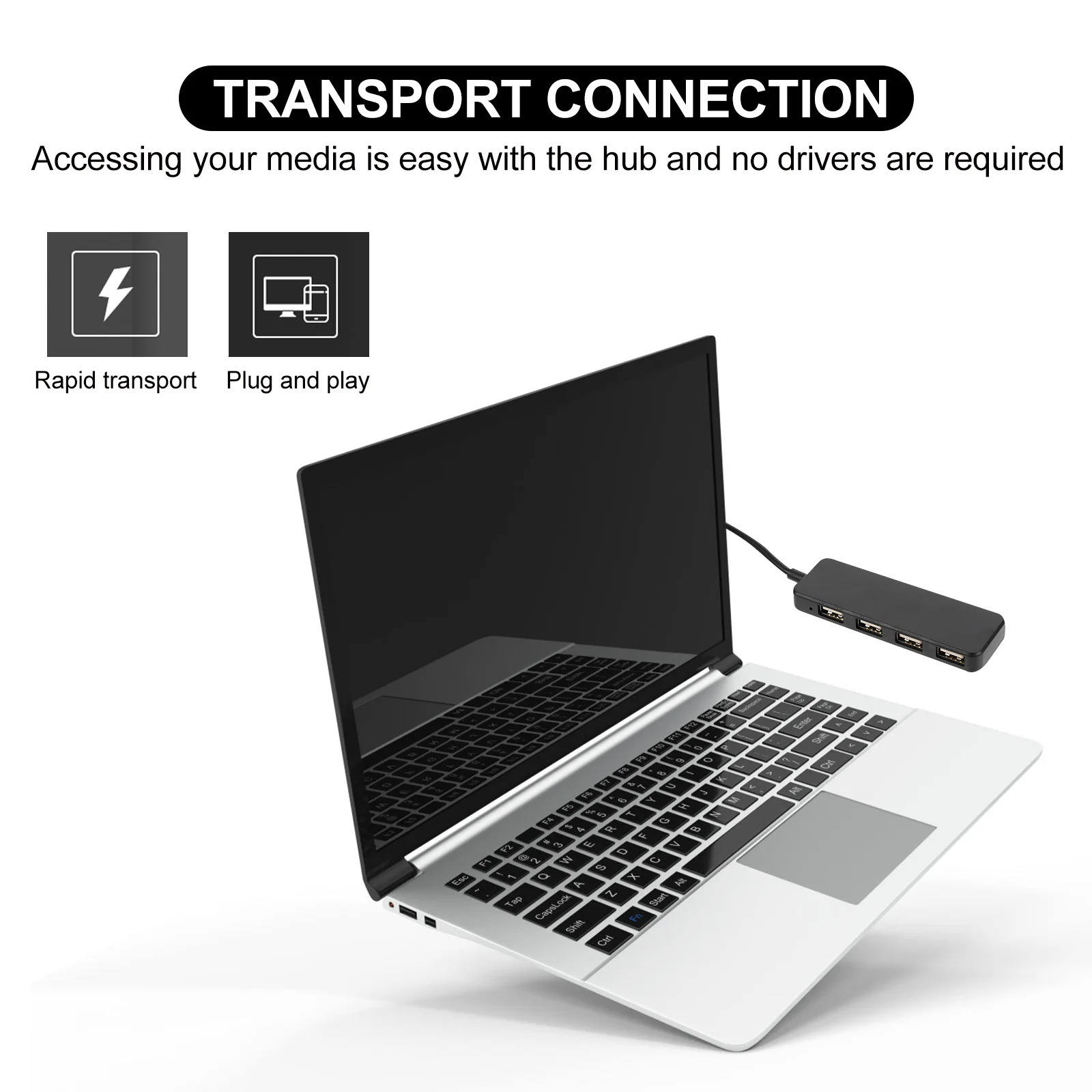 1 قطعة 4 منافذ Usb 2.0 Hub البلاستيك الفاصل محول لنقل البيانات متعددة الوظائف خفيفة الوزن ABS المواد لا سائق المطلوبة #5