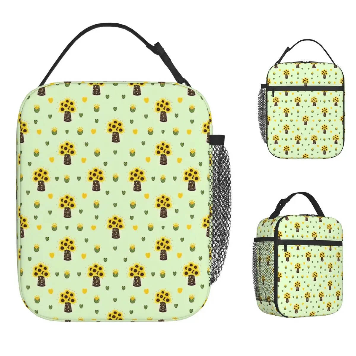 

Vera Bradley Flowers Lunch Bag School Lunch Box For Women Funny Print Thermal Tote Handbags Oxford Portable Zipper Cooler Bag