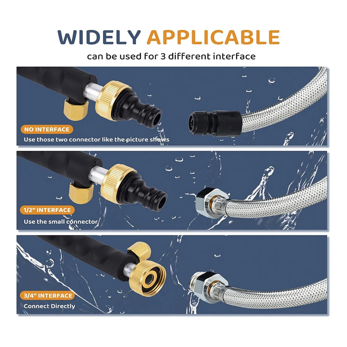 Hochdruckstrahldüsen-Hochdruck wasch stab für Gartens ch lauch mit 3 verschiedenen Düsen und Schlauch-Schnell kupplungen