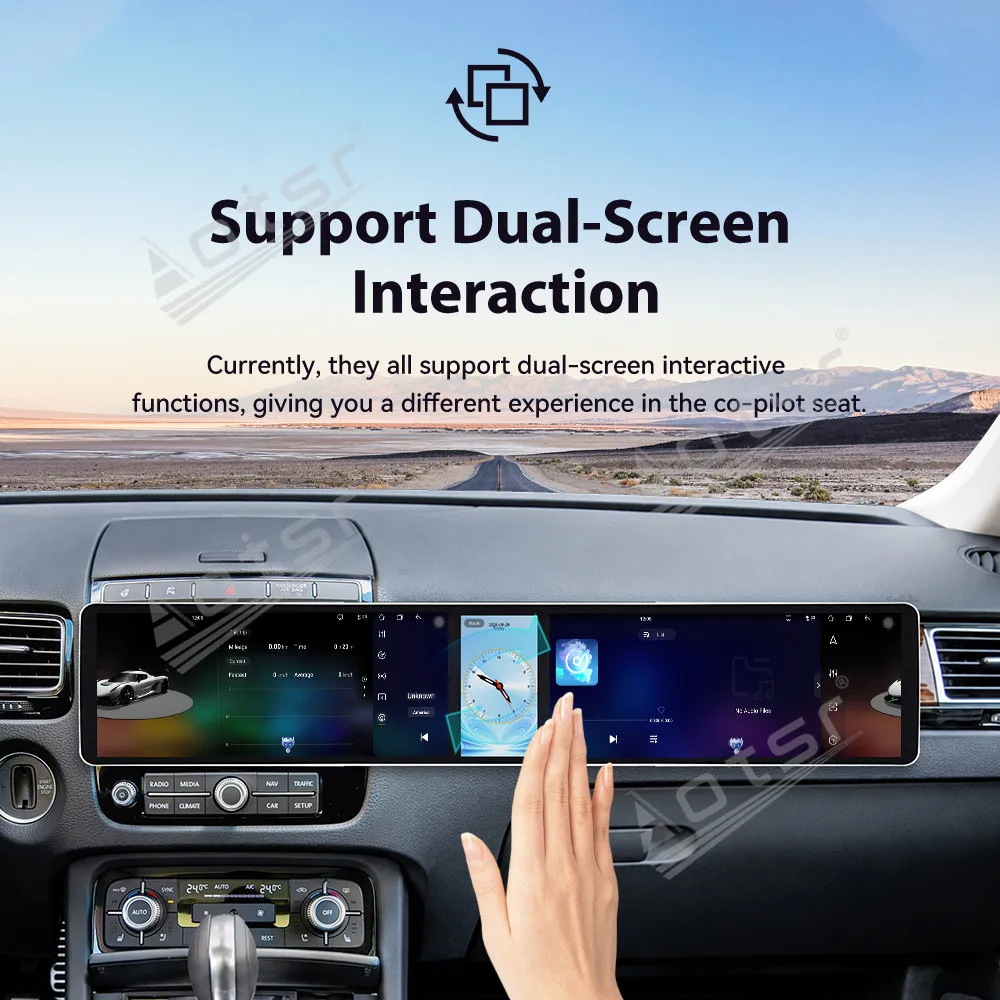 Triple Screen Android Car Radio For Volkswagen Touareg 2011~2017 Car Multimedia Player GPS Navigation CarPlay Auto IPS Head Unit