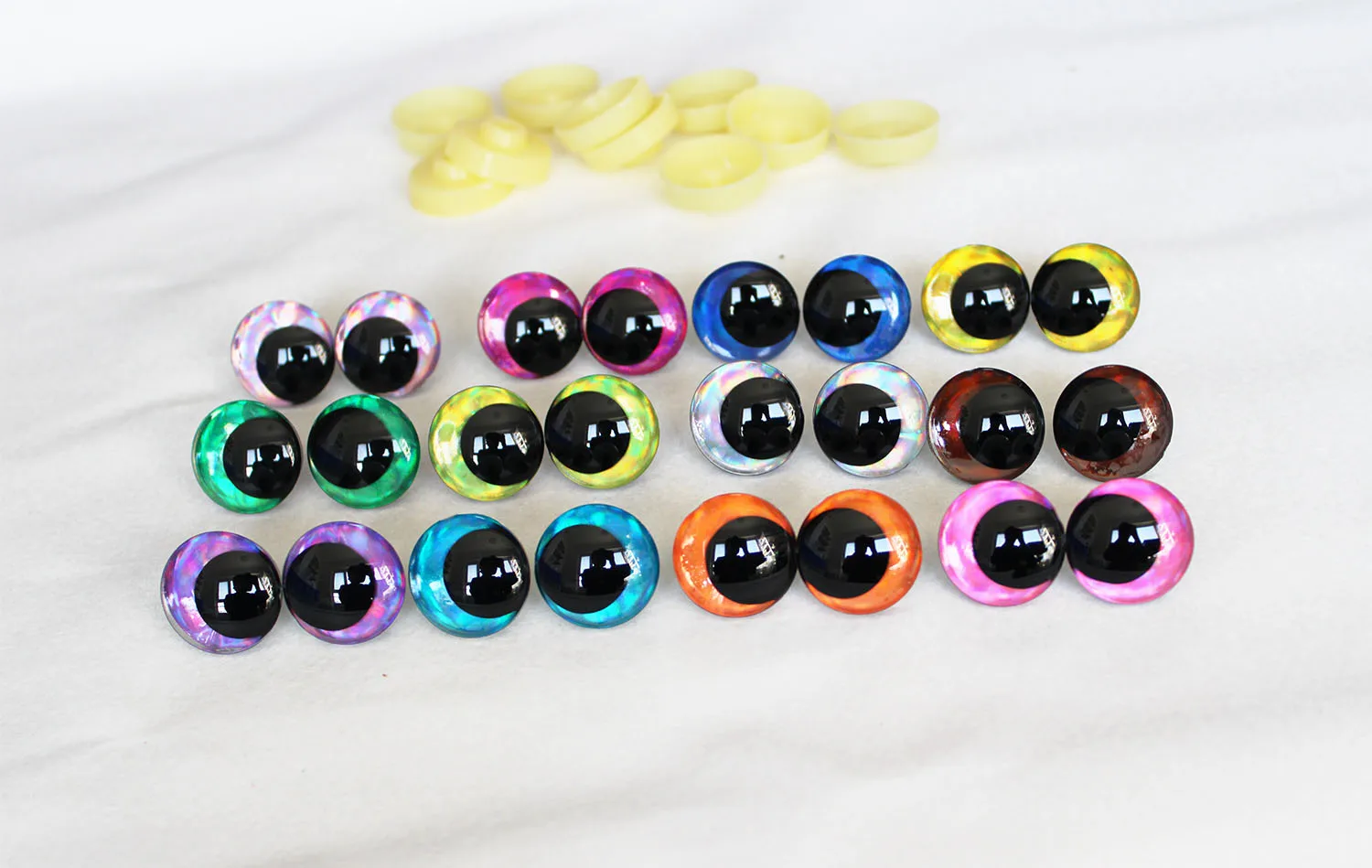 Masckaszem Neu 25mm Herzförmige Klare Schwarze Pupillen 3D Komische Runde Glitzer-Spielzeugaugen mit Hartem Unterlegscheiben für Plüschliebhaber-Puppenzubehör – Detail 36