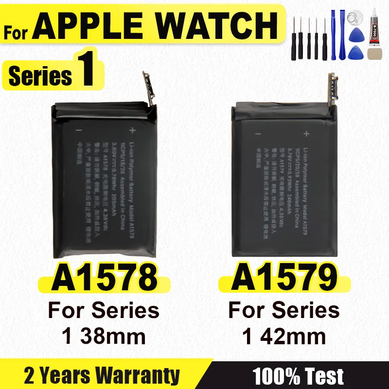 

A1578 A1579 Батарея для Apple Watch Series 1 Series 1 iWatch1 Watch 1 38 мм 42 мм Совершенно новая батарея + клейкие инструменты