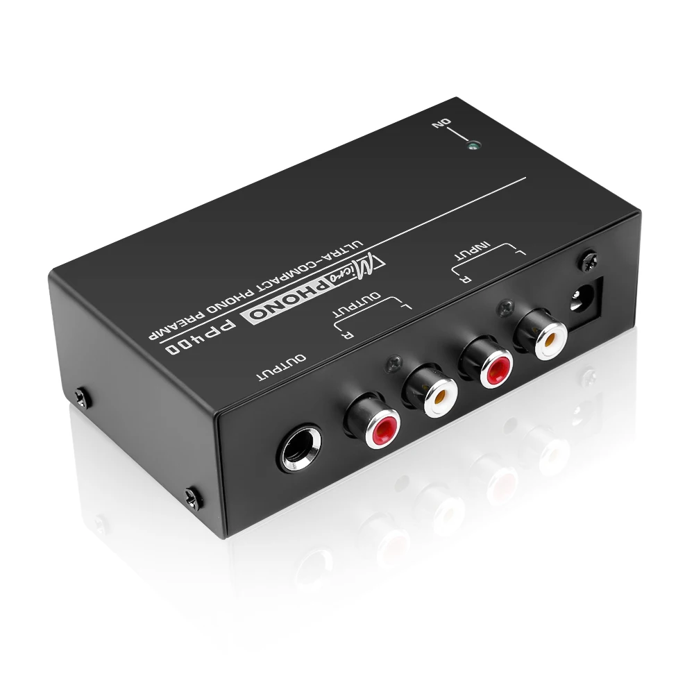 PP400 Ultra-Compact Phono Preamp Preamplifier Home Mini Audio Amplifier with RCA Interface for Turntable Tube Amplifier Speakers