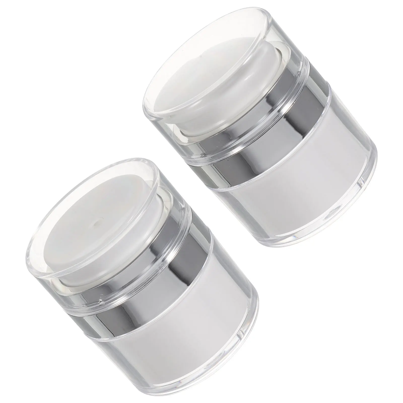 

2Pcs Travel Lotion Container Mini Reusable Bottles for Skincare Creams Moisturizer Pump Dispenser Pump Cream Jar