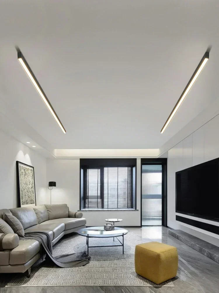 Moderno Minimalista Longo Tira Luzes de Teto, Lâmpada LED, Superfície Interior Montada, Preto, Branco, Ouro, corredor, Varanda, Quarto, Sala de Jantar