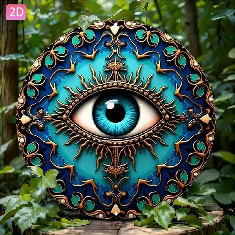 CIFbuy Vintage Aluminium-Wandkunst, wasserdichtes „Böses Auge“-Schild für Zuhause, Garten, Bar, Café, Innen- und Außenbereich, Wohnzimmer, Raumdekoration