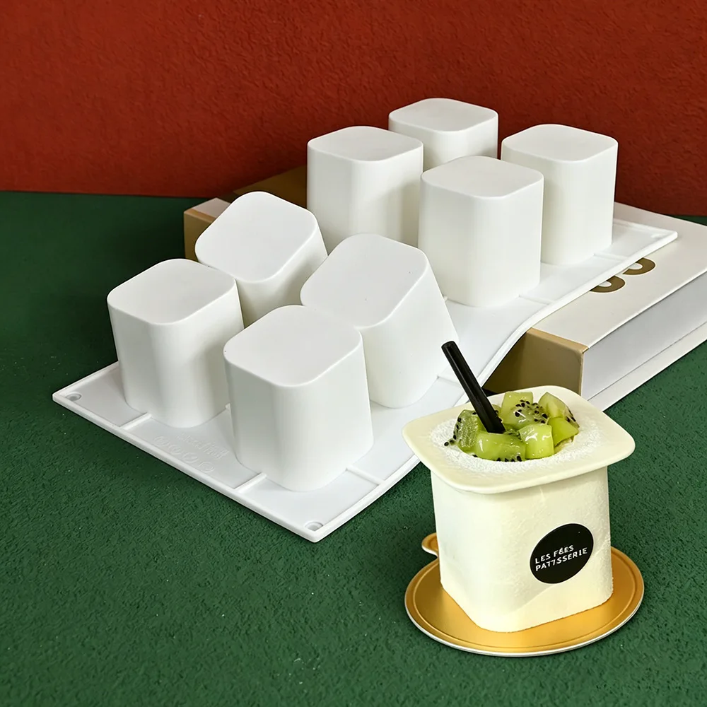 3D Cube Shape Silicone Candle Molds For Chocolate Cheese Yogurt Jelly Pudding Making Mold Mousse Cake Decorative Baking Tools view 3