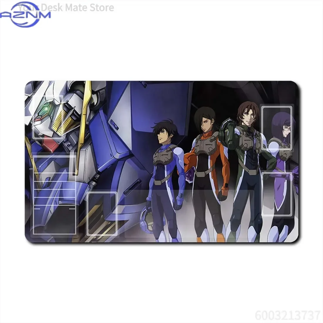 Anime Gundam Characters TCG Playmat Mouse Pad, Rubber Anti-slip Gaming Mouse Pad, Mecha Anime Character Card Game Zone Print Des