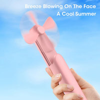 D5 Handheld Desktop Fan 2000mAh USB Rechargeable Mini Portable Fan Quiet Foldable Office Handy Power Bank Cooler Collapsible