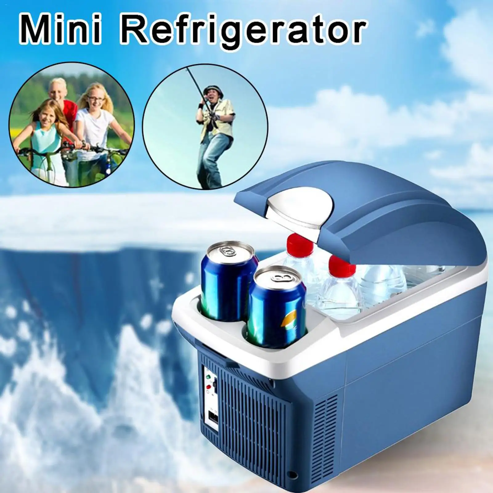 

8L Portable 12V Car Freezer Fridge Cooler Outdoor Heating Ice Refrigerator
