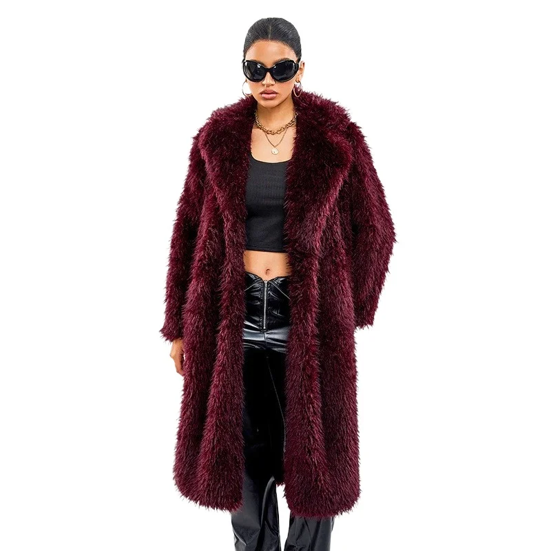 

Cross-border Long Imitation Fur Coat New Over-the-knee White Thickened Temperament Coat Toka Environmentally Friendly Fur Jacket