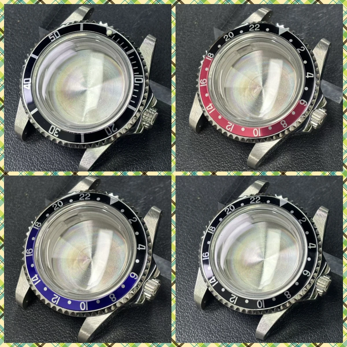 

Однонаправленный вращающийся серебряный корпус из нержавеющей стали в стиле ретро 39,5 мм, куполообразный стеклянный корпус для механизмов NH34, NH35, циферблат 28,5 мм