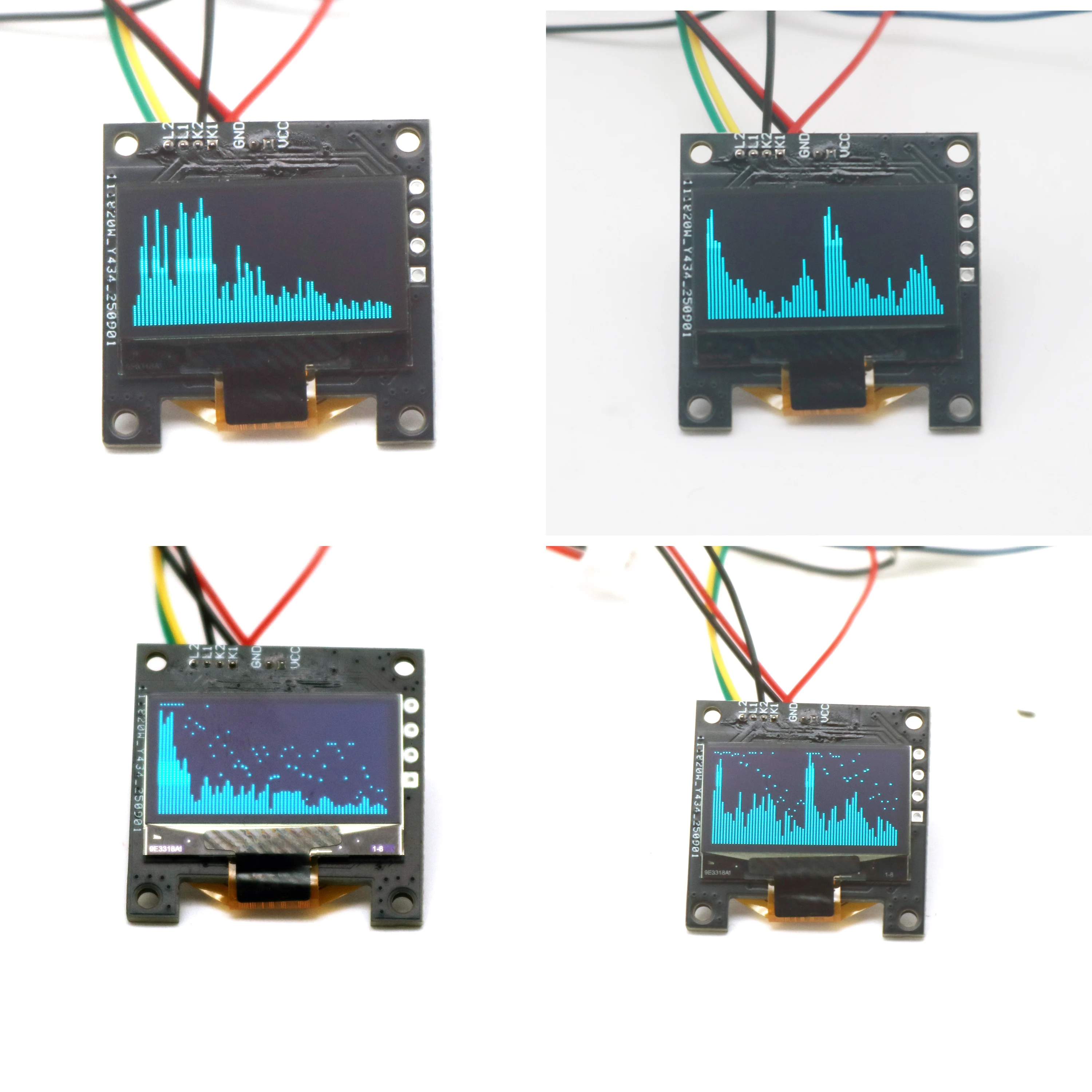 0.96 بوصة OLED الموسيقى الطيف عرض محلل 8-وضع ستيريو الصوت مصباح لتهيئة الجو مكبر للصوت مستوى المؤشر إيقاع VU متر
