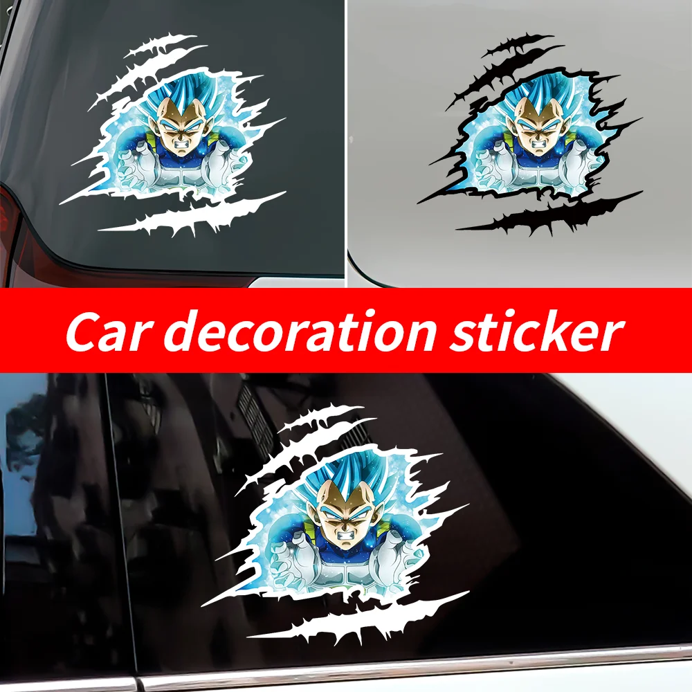 Vegeta Anime Car Waterproof Sticker Sunscreen Decal Cover Scratches Graphic Sticker for Auto SUV Motorcycle Sticker Accessories