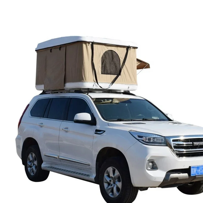 Folding 4x4Wd Suv Pop-up Open Outdoor Canvas Camping Box fiberglass Automatic Hard Shell Car Rooftop Tent For Sale