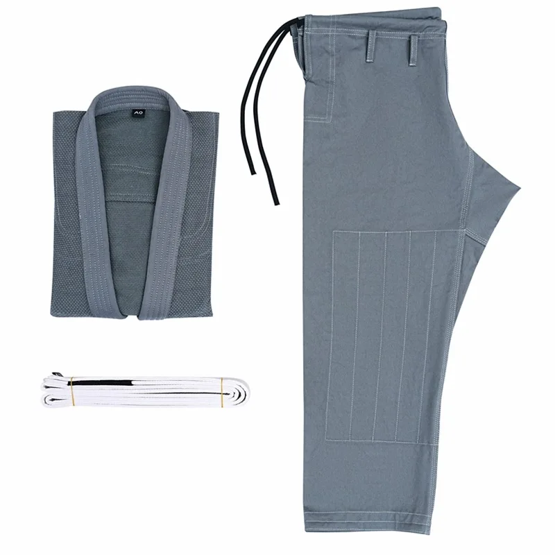 

Light Kimono Jiu Jitsu Bjj Gi Men's Child Women Children's Jiu-jitsu Uniform Gray And Red Free White Belt