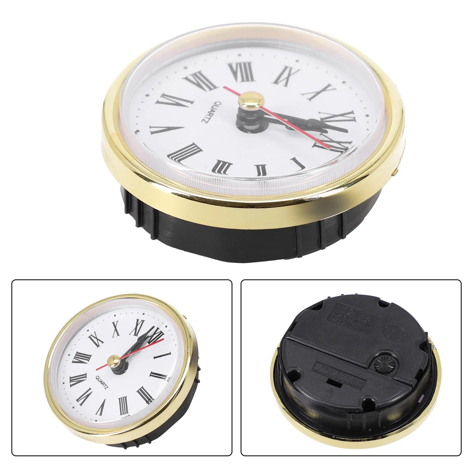 Quartz Clock Insert 65MM With Roman Numerals Replacement Part For DIY Clock Projects And Clock Repair Applications