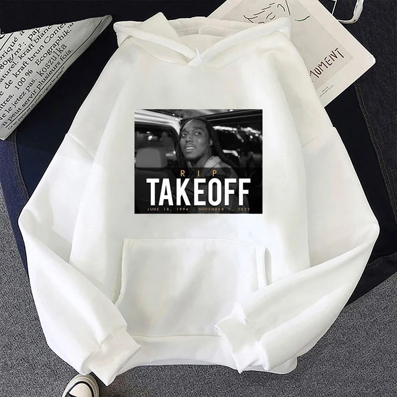 Retro Rock and Roll Rap Band Men Clothing Takeoff Rest In Peace Graphic Hoodie Fashion Hip-hop Hipster Classic Sportswear