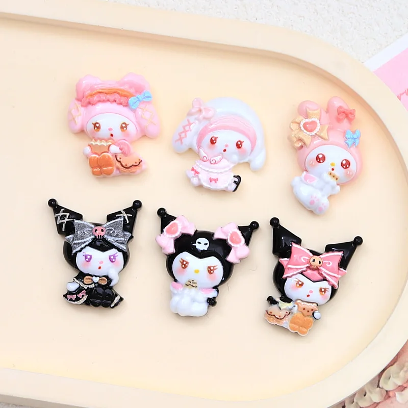 Miniso Cute Bow Animal Cartoon Creamglue Accessories Creative Shoe Clasp Material Resin Accessories Diy Accessories