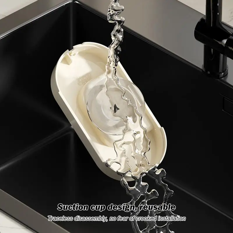 Kitchen Sink Filter Rack Folding Kitchen Sink Strainer Bracket Filter Rack Waste Garbage Hang Net With Storage Box Suction Cup