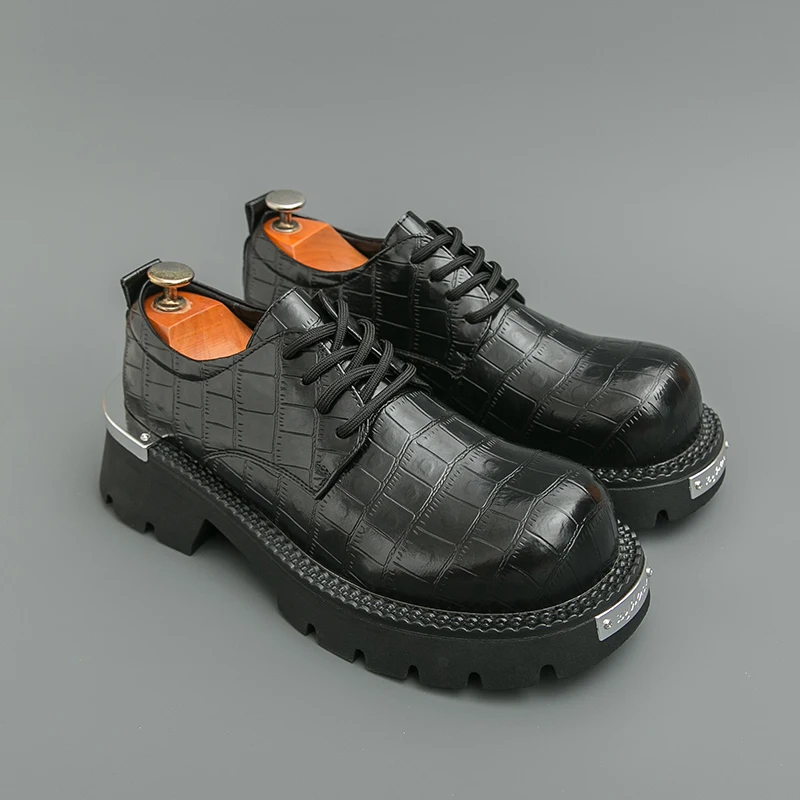 ربيع الخريف الرجال الارتفاع زيادة ديربي أحذية متقلب نمط التدرج اللون وسيم المتخصصة الراقية الأحذية العصرية