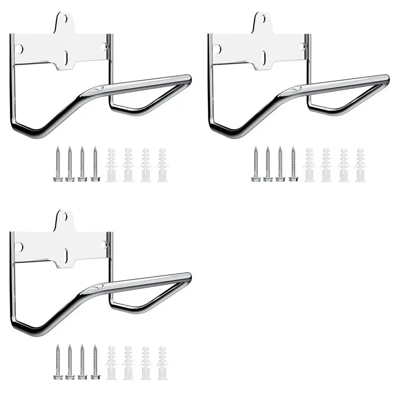 L68A 3X Stainless Steel Wall Mount Garden Hose Holder Stand Hose Hanger Storage Rack